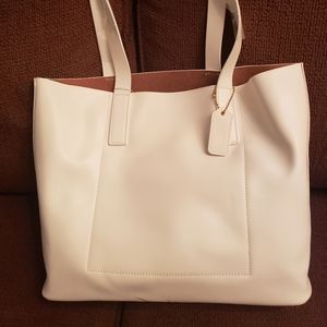 White Leather tote
